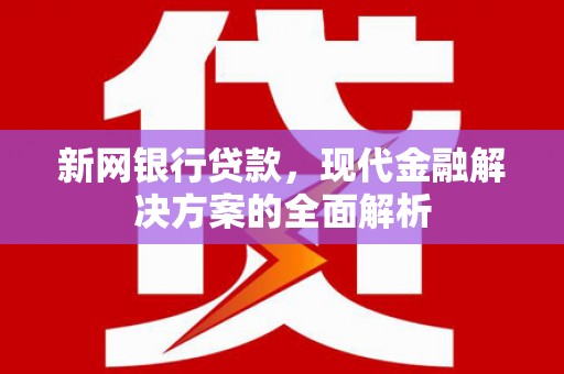 观山湖新网银行贷款，现代金融解决方案的全面解析